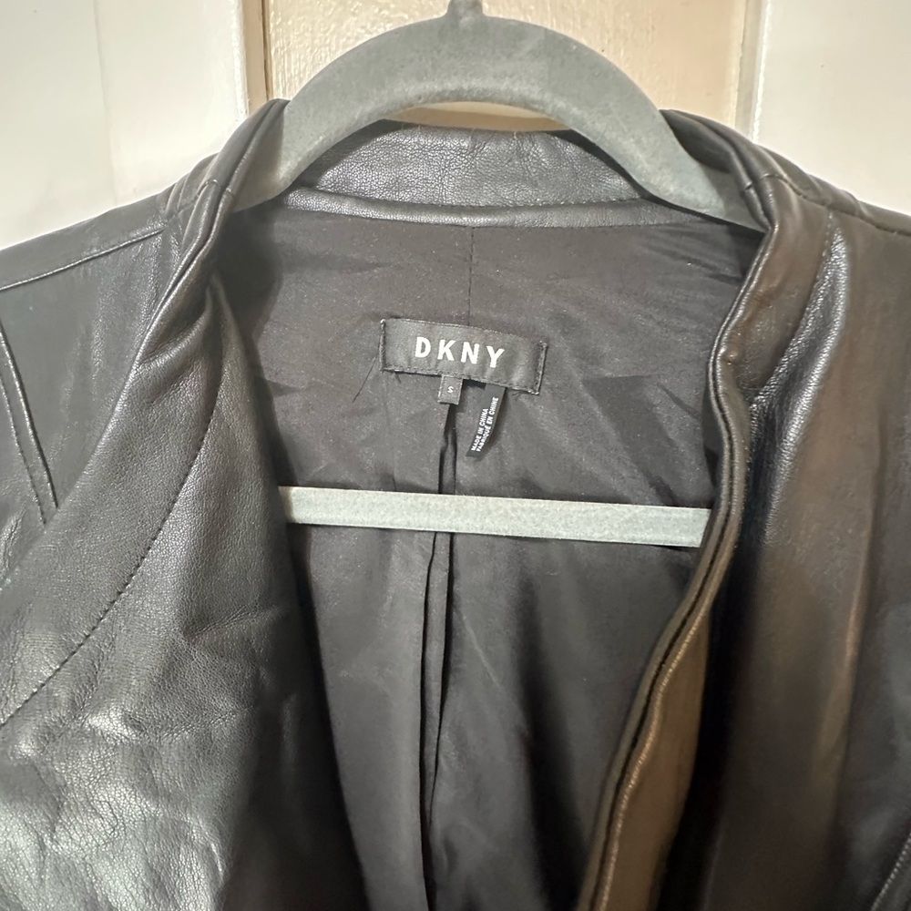 DKNY Charcoal Leather Jacket